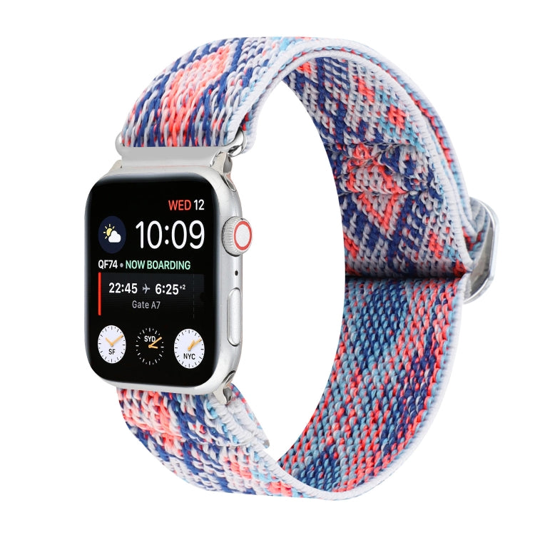 Metal Japanese Buckle Elastic Nylon Replacement Watchbands, For Apple Watch Ultra 49mm / Series 8&amp;7 45mm / SE 2&amp;6&amp;SE&amp;5&amp;4 44mm / 3&amp;2&amp;1 42mm