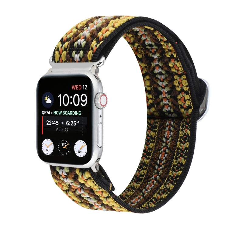 Metal Japanese Buckle Elastic Nylon Replacement Watchbands, For Apple Watch Ultra 49mm / Series 8&amp;7 45mm / SE 2&amp;6&amp;SE&amp;5&amp;4 44mm / 3&amp;2&amp;1 42mm