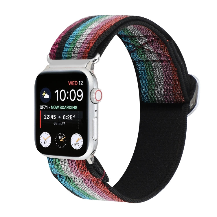 Metal Japanese Buckle Elastic Nylon Replacement Watchbands, For Apple Watch Ultra 49mm / Series 8&amp;7 45mm / SE 2&amp;6&amp;SE&amp;5&amp;4 44mm / 3&amp;2&amp;1 42mm