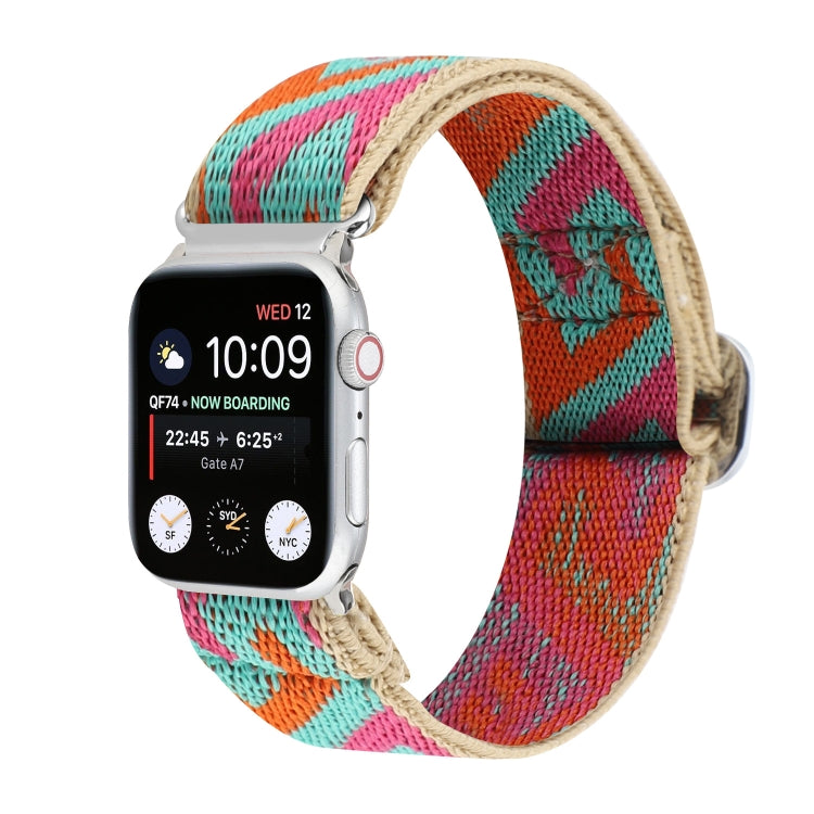 Metal Japanese Buckle Elastic Nylon Replacement Watchbands, For Apple Watch Ultra 49mm / Series 8&amp;7 45mm / SE 2&amp;6&amp;SE&amp;5&amp;4 44mm / 3&amp;2&amp;1 42mm