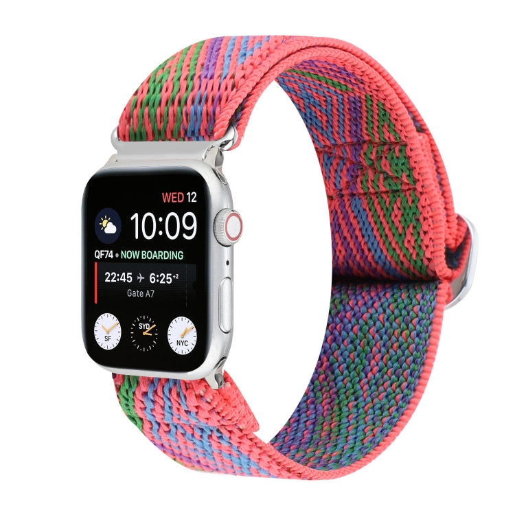 Metal Japanese Buckle Elastic Nylon Replacement Watchbands, For Apple Watch Ultra 49mm / Series 8&amp;7 45mm / SE 2&amp;6&amp;SE&amp;5&amp;4 44mm / 3&amp;2&amp;1 42mm