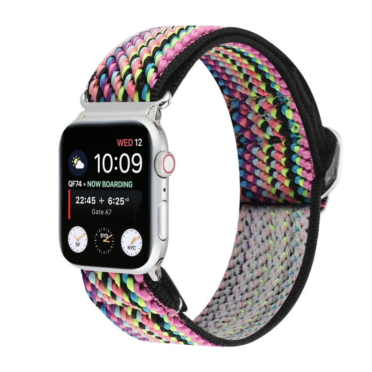 Metal Japanese Buckle Elastic Nylon Replacement Watchbands, For Apple Watch Ultra 49mm / Series 8&amp;7 45mm / SE 2&amp;6&amp;SE&amp;5&amp;4 44mm / 3&amp;2&amp;1 42mm