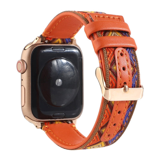 Ethnic Leather Watchband For Apple Watch Series 6 & SE & 5 & 4 40mm / 3 & 2 & 1 38mm, For Apple Watch Series 7 41mm / 6 & SE & 5 & 4 40mm / 3 & 2 & 1 38mm