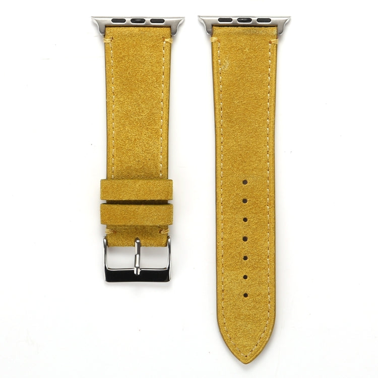 Frosted Genuine Leather Watchband For Apple Watch Series 6 &amp; SE &amp; 5 &amp; 4 40mm / 3 &amp; 2 &amp; 1 38mm, For Apple Watch Series 7 41mm / 6 &amp; SE &amp; 5 &amp; 4 40mm / 3 &amp; 2 &amp; 1 38mm