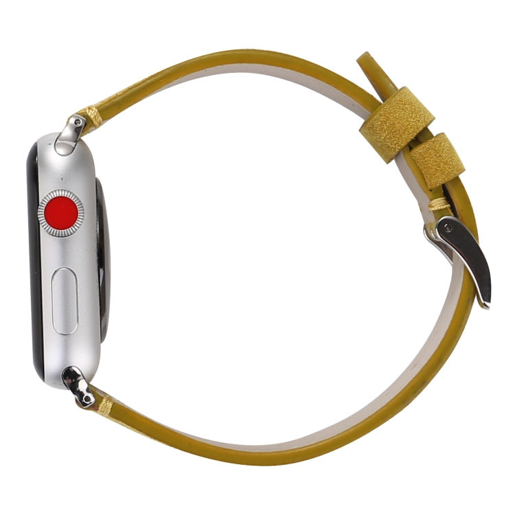 Frosted Genuine Leather Watchband For Apple Watch Series 6 &amp; SE &amp; 5 &amp; 4 40mm / 3 &amp; 2 &amp; 1 38mm, For Apple Watch Series 7 41mm / 6 &amp; SE &amp; 5 &amp; 4 40mm / 3 &amp; 2 &amp; 1 38mm