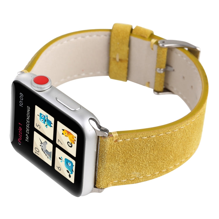 Frosted Genuine Leather Watchband For Apple Watch Series 6 &amp; SE &amp; 5 &amp; 4 40mm / 3 &amp; 2 &amp; 1 38mm, For Apple Watch Series 7 41mm / 6 &amp; SE &amp; 5 &amp; 4 40mm / 3 &amp; 2 &amp; 1 38mm