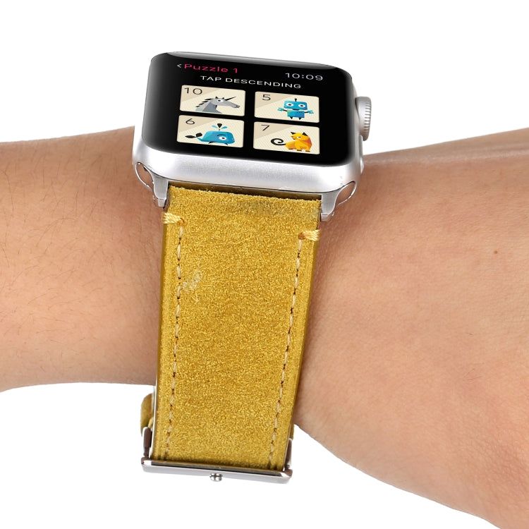 Frosted Genuine Leather Watchband For Apple Watch Series 6 &amp; SE &amp; 5 &amp; 4 40mm / 3 &amp; 2 &amp; 1 38mm, For Apple Watch Series 7 41mm / 6 &amp; SE &amp; 5 &amp; 4 40mm / 3 &amp; 2 &amp; 1 38mm