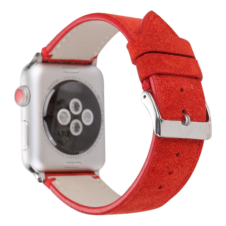 Frosted Genuine Leather Watchband For Apple Watch Series 6 & SE & 5 & 4 44mm / 3 & 2 & 1 42mm, For Apple Watch Series 7 45mm / 6 & SE & 5 & 4 44mm / 3 & 2 & 1 42mm