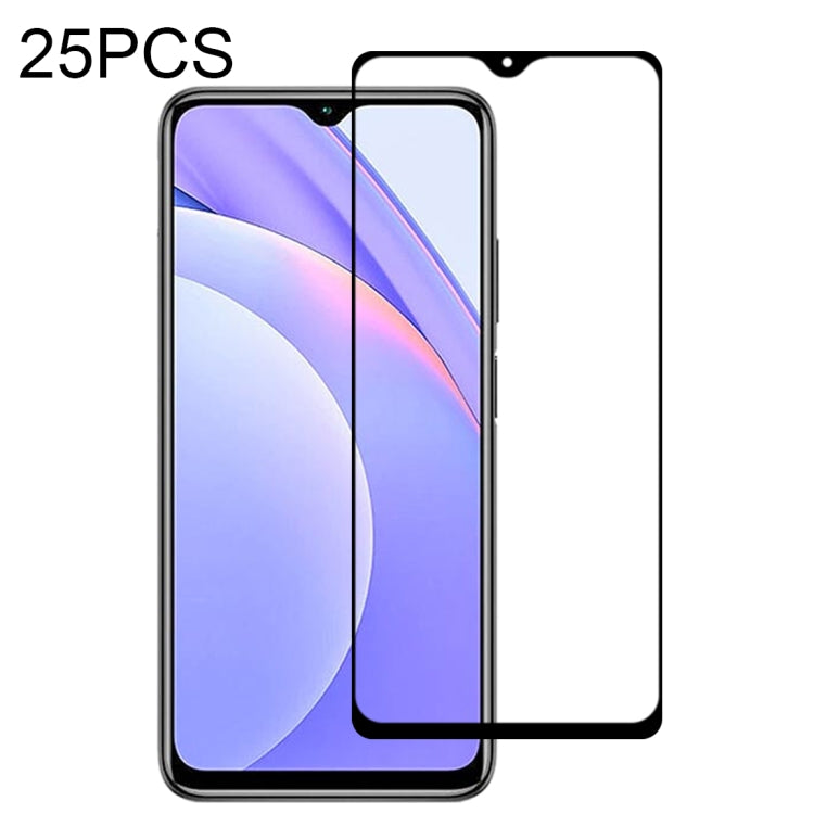 25 PCS Full Glue Full Screen Tempered Glass Film, For LG K92 5G, For OPPO A53 5G / A11s, For Samsung Galaxy A02s, For Samsung Galaxy A12 / A12 Nacho / A13 5G, For vivo X50e 5G, For Xiaomi Redmi Note 9 4G, For Xiaomi Redmi Note 9 5G