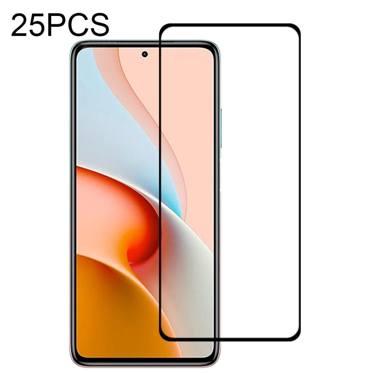 25 PCS Full Glue Full Screen Tempered Glass Film, For LG K92 5G, For OPPO A53 5G / A11s, For Samsung Galaxy A02s, For Samsung Galaxy A12 / A12 Nacho / A13 5G, For vivo X50e 5G, For Xiaomi Redmi Note 9 4G, For Xiaomi Redmi Note 9 5G