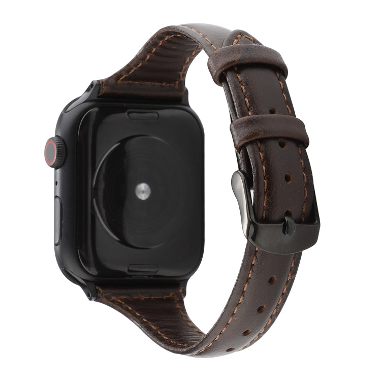 Crazy Horse Texture Genuine Leather Strap, For Apple Watch Series 7 41mm / 6 &amp; SE &amp; 5 &amp; 4 40mm / 3 &amp; 2 &amp; 1 38mm, For Apple Watch Series 8&amp;7 41mm / SE 2&amp;6&amp;SE&amp;5&amp;4 40mm / 3&amp;2&amp;1 38mm