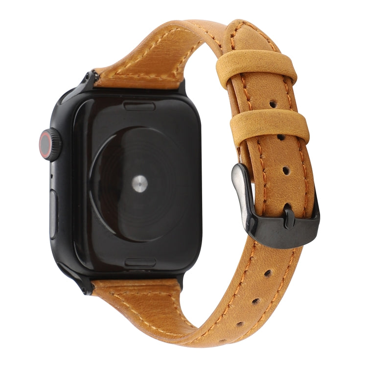 Crazy Horse Texture Genuine Leather Strap, For Apple Watch Series 7 41mm / 6 &amp; SE &amp; 5 &amp; 4 40mm / 3 &amp; 2 &amp; 1 38mm, For Apple Watch Series 8&amp;7 41mm / SE 2&amp;6&amp;SE&amp;5&amp;4 40mm / 3&amp;2&amp;1 38mm