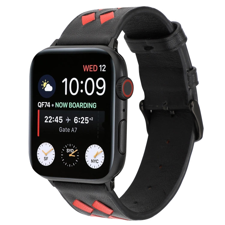 Woven Pattern Genuine Leather Strap, For Apple Watch Series 8&7 41mm / SE 2&6&SE&5&4 40mm / 3&2&1 38mm, For Apple Watch Series 7 41mm / 6 & SE & 5 & 4 40mm / 3 & 2 & 1 38mm, For Apple Watch Series 7 45mm / 6 & SE & 5 & 4 44mm / 3 & 2 & 1 42mm