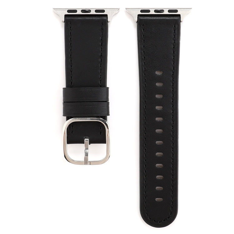 Modern Style Buckle Genuine Leather Strap, For Apple Watch Series 7 41mm / 6 &amp; SE &amp; 5 &amp; 4 40mm / 3 &amp; 2 &amp; 1 38mm, For Apple Watch Series 7 45mm / 6 &amp; SE &amp; 5 &amp; 4 44mm / 3 &amp; 2 &amp; 1 42mm