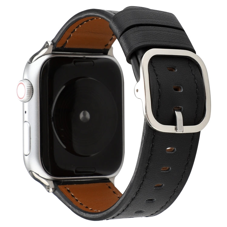 Modern Style Buckle Genuine Leather Strap, For Apple Watch Series 7 41mm / 6 & SE & 5 & 4 40mm / 3 & 2 & 1 38mm, For Apple Watch Series 7 45mm / 6 & SE & 5 & 4 44mm / 3 & 2 & 1 42mm