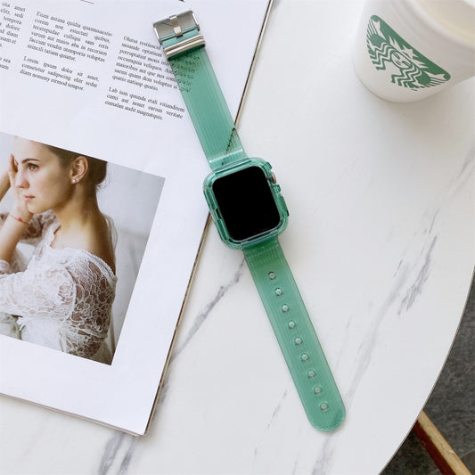 Candy Color Transparent TPU Watchband For Apple Watch Series 6 &amp; SE &amp; 5 &amp; 4 44mm, For Apple Watch Series 7 45mm / &amp; 6 &amp; SE &amp; 5 &amp; 4 44mm