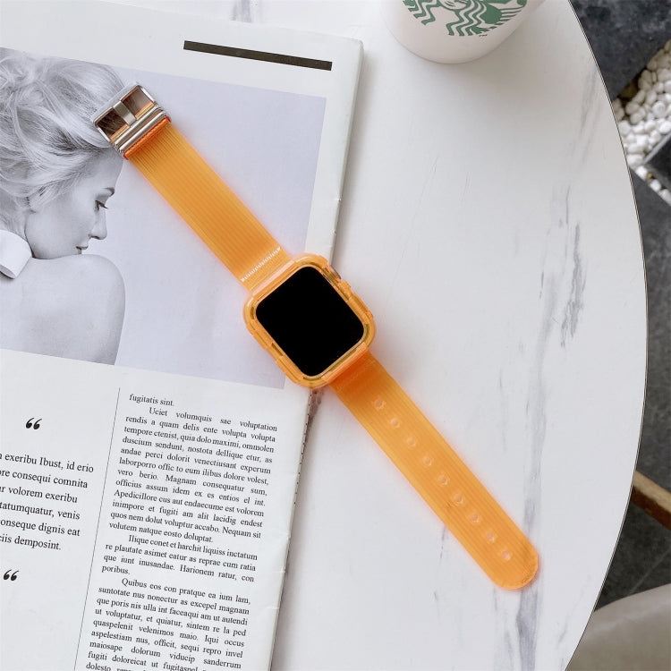 Candy Color Transparent TPU Watchband For Apple Watch Series 6 &amp; SE &amp; 5 &amp; 4 44mm, For Apple Watch Series 7 45mm / &amp; 6 &amp; SE &amp; 5 &amp; 4 44mm