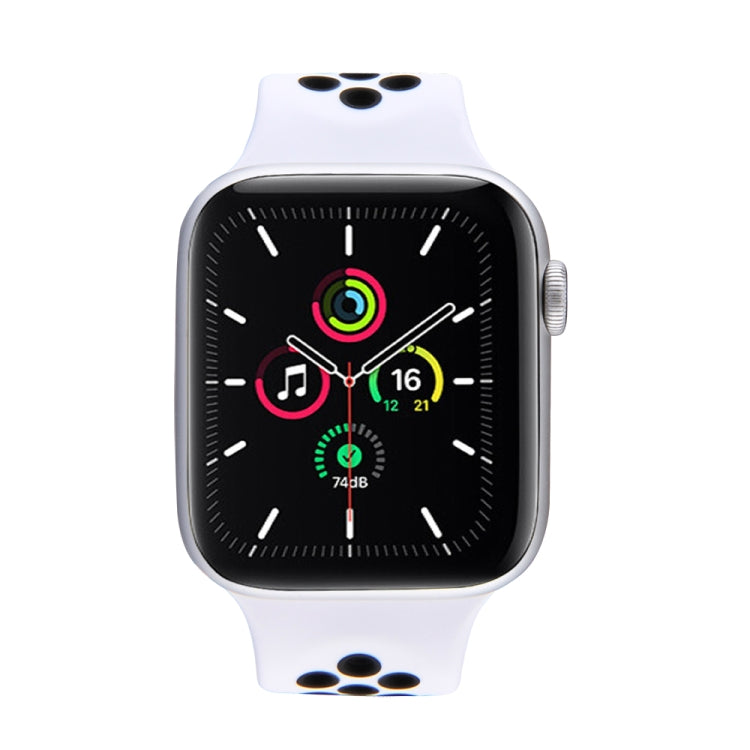 Elastic Silicone Watchband For Apple Watch Series 6 & SE & 5 & 4 40mm / 3 & 2 & 1 38mm, Length: 160mm, 160mm (White Black), 160mm (Black), 160mm (Black Yellow), 160mm (Black Grey), 160mm (Red Black), 160mm (Black White), 160mm (Black Red)