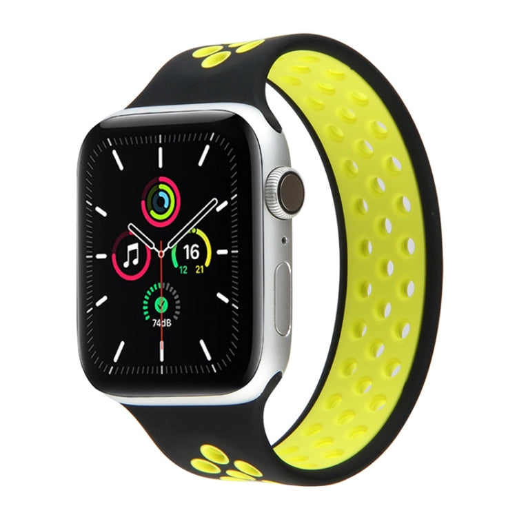 Elastic Silicone Watchband For Apple Watch Series 6 & SE & 5 & 4 40mm / 3 & 2 & 1 38mm, Length: 160mm, 160mm (White Black), 160mm (Black), 160mm (Black Yellow), 160mm (Black Grey), 160mm (Red Black), 160mm (Black White), 160mm (Black Red)