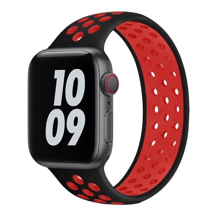 Elastic Silicone Watchband For Apple Watch Series 6 & SE & 5 & 4 40mm / 3 & 2 & 1 38mm, Length: 160mm, 160mm (White Black), 160mm (Black), 160mm (Black Yellow), 160mm (Black Grey), 160mm (Red Black), 160mm (Black White), 160mm (Black Red)