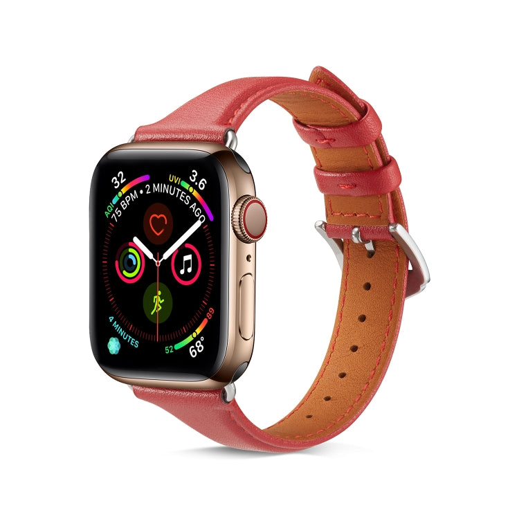 Genuine Leather Watchband For Apple Watch Series 6 & SE & 5 & 4 40mm / 3 & 2 & 1 38mm, For Apple Watch Series 8&7 41mm / SE 2&6&SE&5&4 40mm / 3&2&1 38mm, For Apple Watch Series 7 41mm / 6 & SE & 5 & 4 40mm / 3 & 2 & 1 38mm