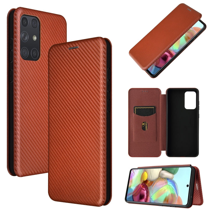 Carbon Fiber Texture Magnetic Horizontal Flip TPU + PC + PU Leather Case with Card Slot