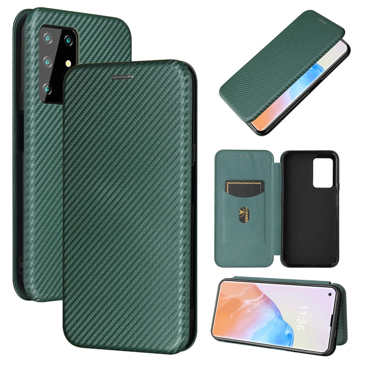 Carbon Fiber Texture Magnetic Horizontal Flip TPU + PC + PU Leather Case with Card Slot