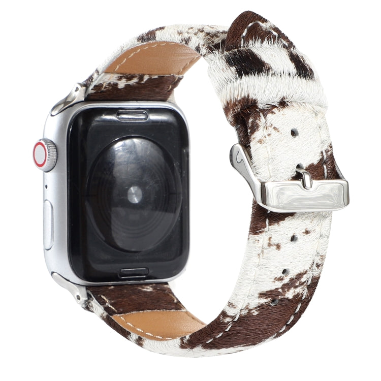 Horsehair Fluffy Leopard Print Leather Watch Strap, For Apple Watch Ultra 49mm / Series 8&amp;7 45mm / SE 2&amp;6&amp;SE&amp;5&amp;4 44mm / 3&amp;2&amp;1 42mm, For Apple Watch Series 8&amp;7 41mm / SE 2&amp;6&amp;SE&amp;5&amp;4 40mm / 3&amp;2&amp;1 38mm