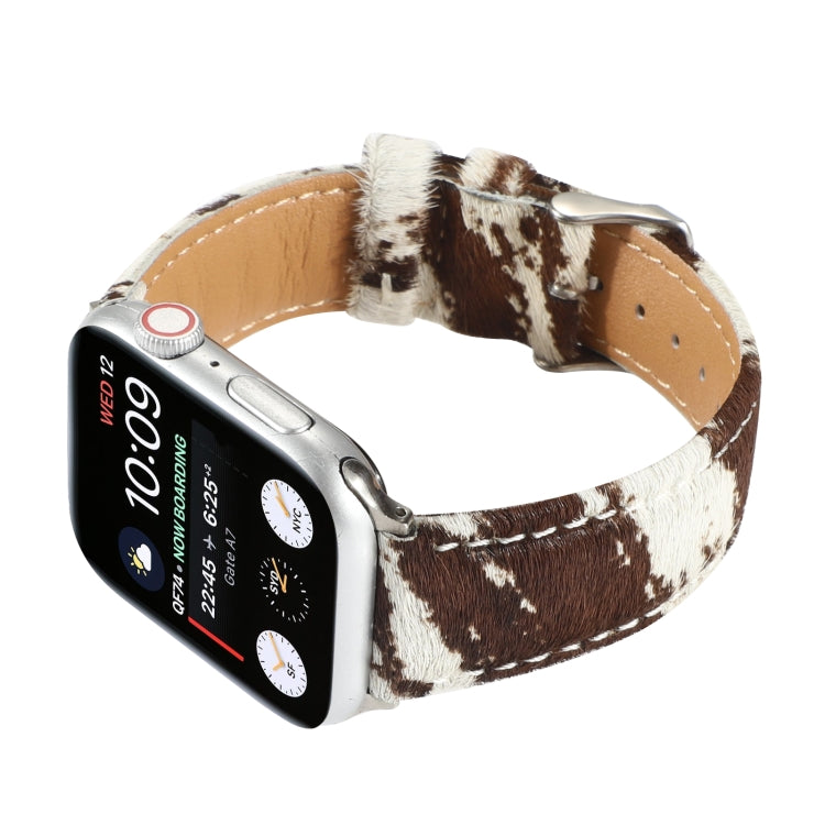 Horsehair Fluffy Leopard Print Leather Watch Strap, For Apple Watch Ultra 49mm / Series 8&amp;7 45mm / SE 2&amp;6&amp;SE&amp;5&amp;4 44mm / 3&amp;2&amp;1 42mm, For Apple Watch Series 8&amp;7 41mm / SE 2&amp;6&amp;SE&amp;5&amp;4 40mm / 3&amp;2&amp;1 38mm