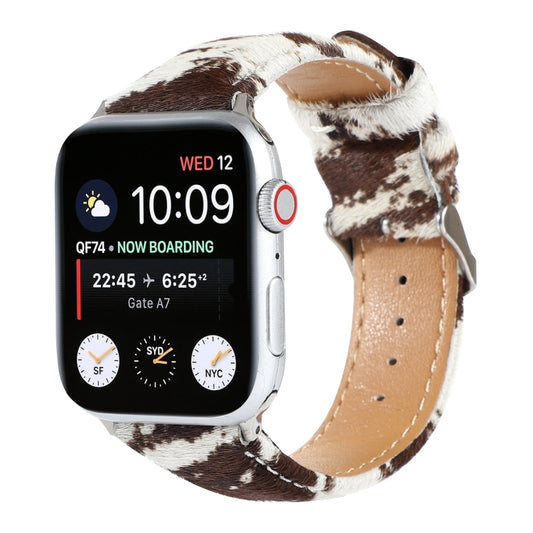 Horsehair Fluffy Leopard Print Leather Watch Strap, For Apple Watch Ultra 49mm / Series 8&amp;7 45mm / SE 2&amp;6&amp;SE&amp;5&amp;4 44mm / 3&amp;2&amp;1 42mm, For Apple Watch Series 8&amp;7 41mm / SE 2&amp;6&amp;SE&amp;5&amp;4 40mm / 3&amp;2&amp;1 38mm