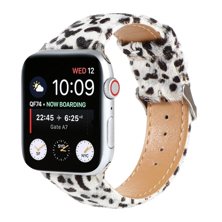 Horsehair Fluffy Leopard Print Leather Watch Strap, For Apple Watch Ultra 49mm / Series 8&amp;7 45mm / SE 2&amp;6&amp;SE&amp;5&amp;4 44mm / 3&amp;2&amp;1 42mm, For Apple Watch Series 8&amp;7 41mm / SE 2&amp;6&amp;SE&amp;5&amp;4 40mm / 3&amp;2&amp;1 38mm