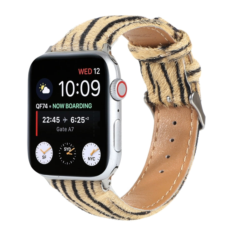 Horsehair Fluffy Leopard Print Leather Watch Strap, For Apple Watch Ultra 49mm / Series 8&amp;7 45mm / SE 2&amp;6&amp;SE&amp;5&amp;4 44mm / 3&amp;2&amp;1 42mm, For Apple Watch Series 8&amp;7 41mm / SE 2&amp;6&amp;SE&amp;5&amp;4 40mm / 3&amp;2&amp;1 38mm