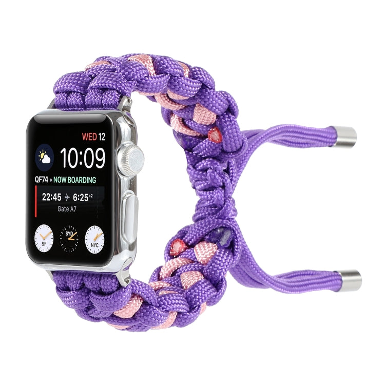 Braided Umbrella Cord Watch Strap, For Apple Watch Ultra 49mm / Series 8&7 45mm / SE 2&6&SE&5&4 44mm / 3&2&1 42mm, For Apple Watch Series 8&7 41mm / SE 2&6&SE&5&4 40mm / 3&2&1 38mm, For Apple Watch Series 7 45mm / 6 & SE & 5 & 4 44mm / 3 & 2 & 1 42mm