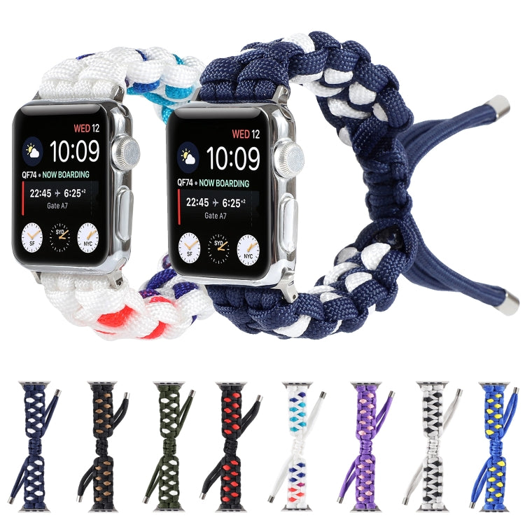 Braided Umbrella Cord Watch Strap, For Apple Watch Ultra 49mm / Series 8&7 45mm / SE 2&6&SE&5&4 44mm / 3&2&1 42mm, For Apple Watch Series 8&7 41mm / SE 2&6&SE&5&4 40mm / 3&2&1 38mm, For Apple Watch Series 7 45mm / 6 & SE & 5 & 4 44mm / 3 & 2 & 1 42mm