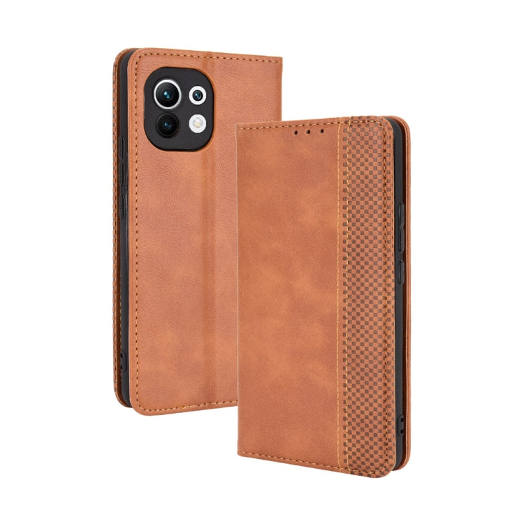 Magnetic Buckle Retro Crazy Horse Texture Horizontal Flip Leather Case with Holder & Card Slots & Photo Frame, For Xiaomi Mi 11, For Xiaomi Poco M3