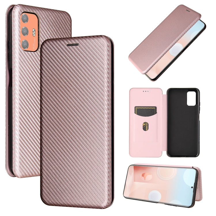 Carbon Fiber Texture Magnetic Horizontal Flip TPU + PC + PU Leather Case with Card Slot