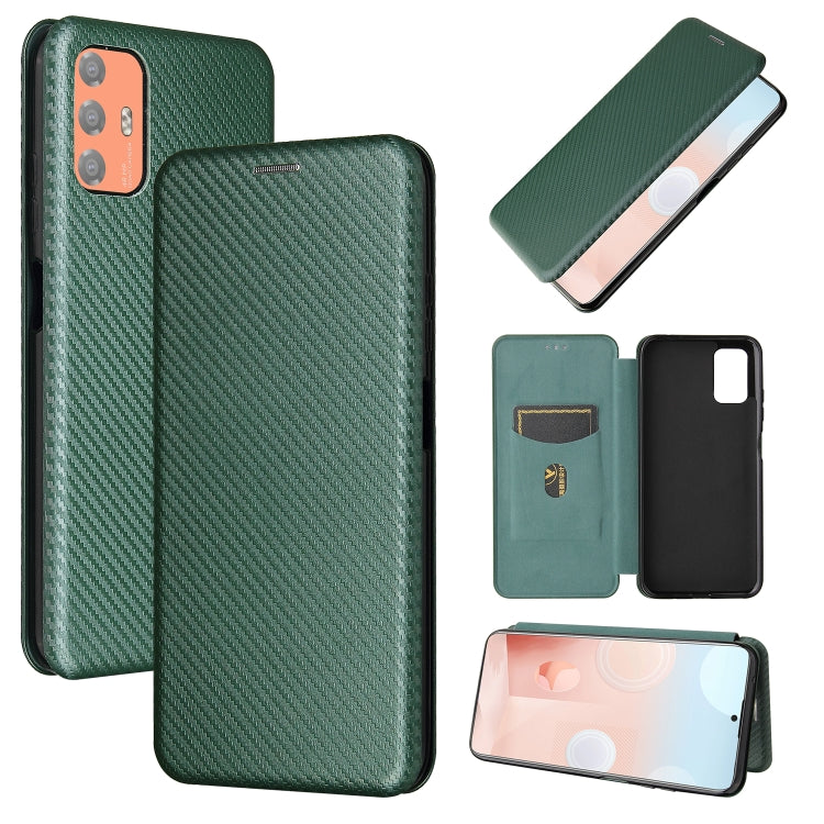 Carbon Fiber Texture Magnetic Horizontal Flip TPU + PC + PU Leather Case with Card Slot