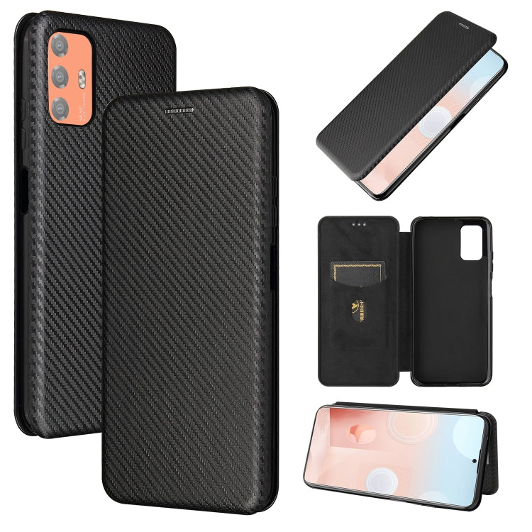 Carbon Fiber Texture Magnetic Horizontal Flip TPU + PC + PU Leather Case with Card Slot