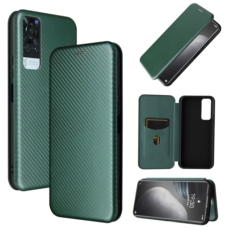 Carbon Fiber Texture Magnetic Horizontal Flip TPU + PC + PU Leather Case with Card Slot