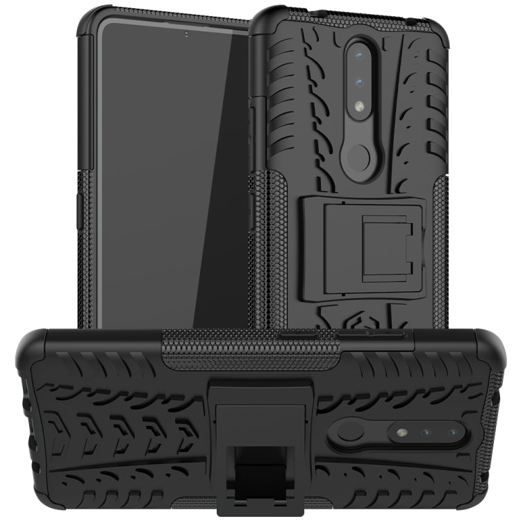 Tire Texture Shockproof TPU+PC Protective Case with Holder, For OPPO A15, For Nokia 2.4