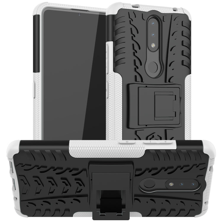 Tire Texture Shockproof TPU+PC Protective Case with Holder, For OPPO A15, For Nokia 2.4