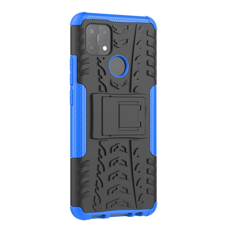 Tire Texture Shockproof TPU+PC Protective Case with Holder, For OPPO A15