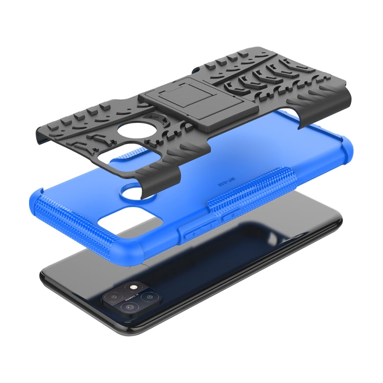 Tire Texture Shockproof TPU+PC Protective Case with Holder, For OPPO A15