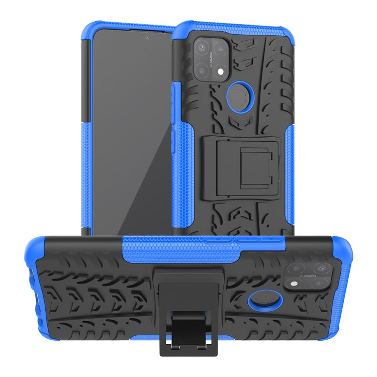 Tire Texture Shockproof TPU+PC Protective Case with Holder, For OPPO A15