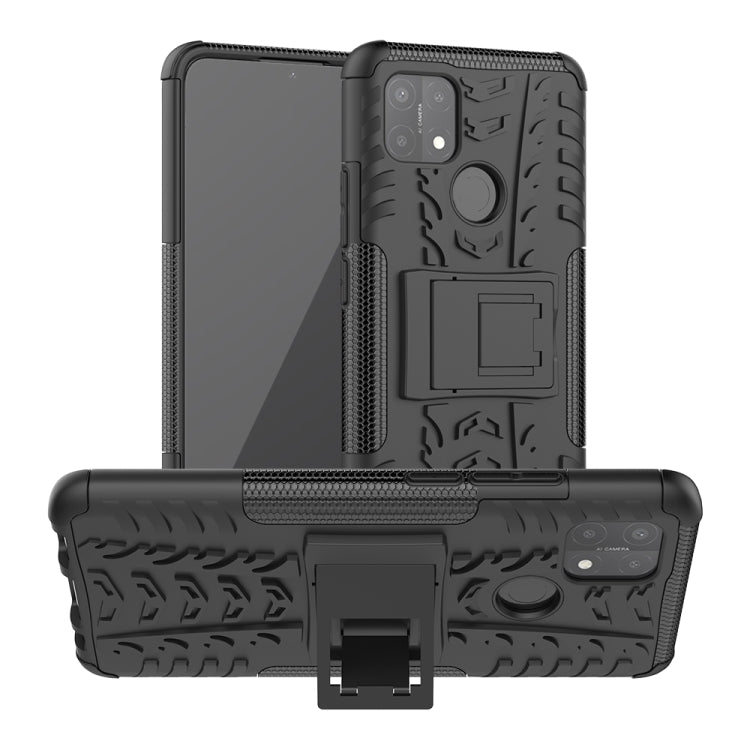 Tire Texture Shockproof TPU+PC Protective Case with Holder, For OPPO A15, For Nokia 2.4