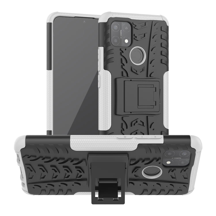 Tire Texture Shockproof TPU+PC Protective Case with Holder, For OPPO A15, For Nokia 2.4