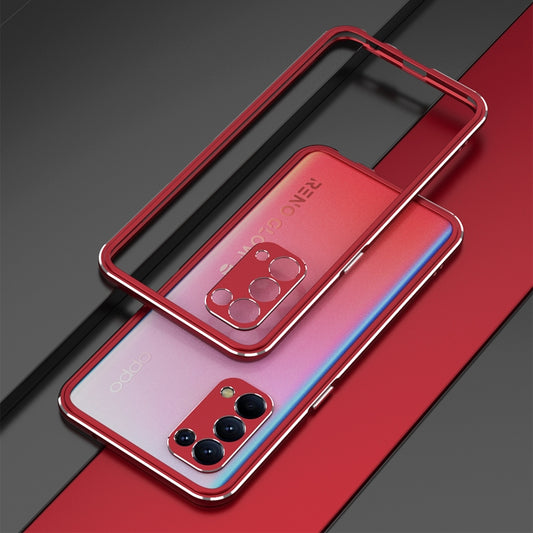 Aurora Series Lens Protector + Metal Frame Protective Case, For OPPO Reno5, For OPPO Reno5 Pro