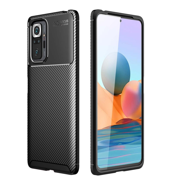 Carbon Fiber Texture Shockproof TPU Case, For Xiaomi Redmi Note 10 Pro