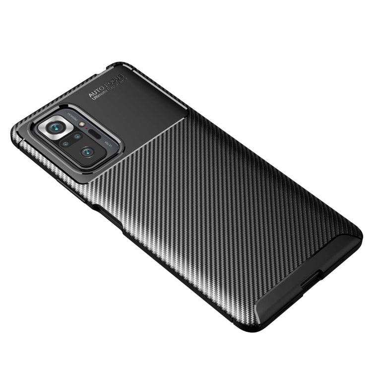 Carbon Fiber Texture Shockproof TPU Case, For Xiaomi Redmi Note 10 Pro