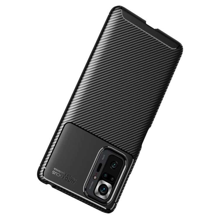 Carbon Fiber Texture Shockproof TPU Case, For Xiaomi Redmi Note 10 Pro